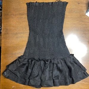 Strapless black dress